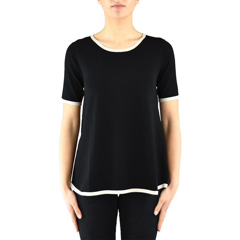 Maglia KANGRA Manica Corta in Viscosa Nera