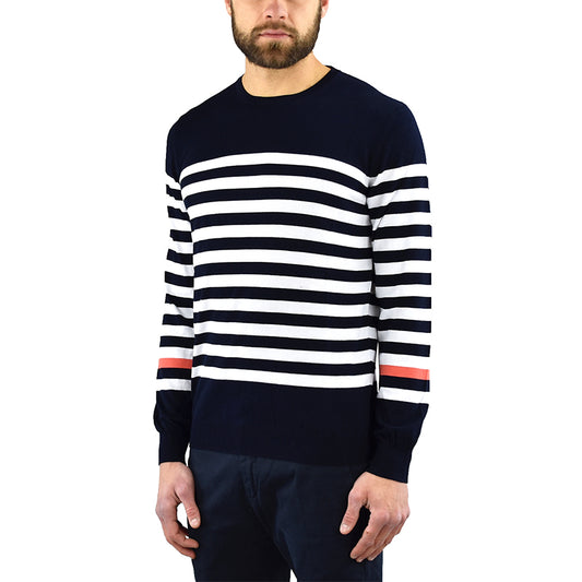 Maglia KANGRA in Cotone Righe Orizzontali Blu