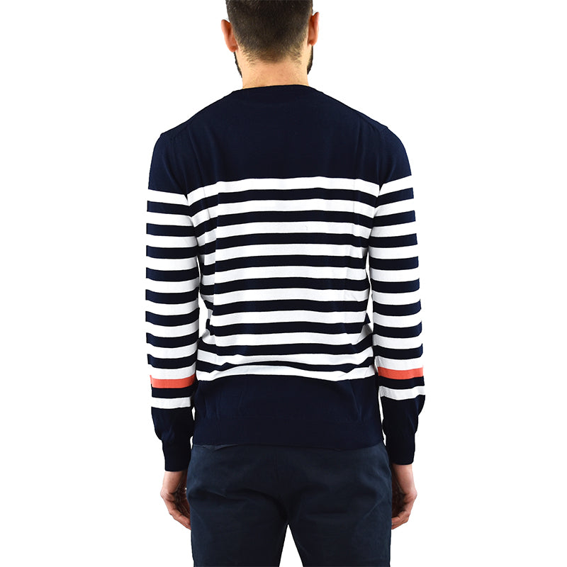 Maglia KANGRA in Cotone Righe Orizzontali Blu