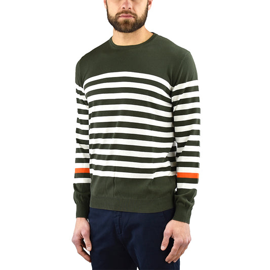 Maglia KANGRA in Cotone Righe Orizzontali Verde