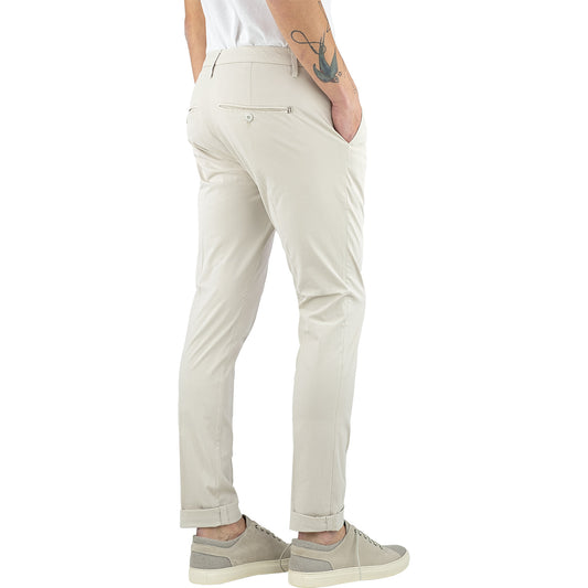 Pantalone DONDUP Gaubert UP235 in Popeline Stretch Gesso