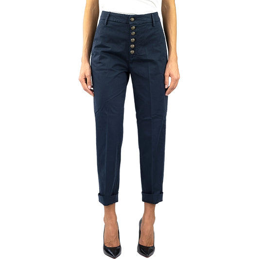 Pantalone DONDUP Nima DP576 in Gabardina di Cotone Blu
