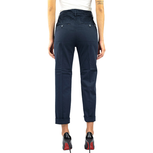 Pantalone DONDUP Nima DP576 in Gabardina di Cotone Blu