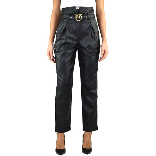 Pantalone PINKO Aurelio in Eco-Pelle Nero