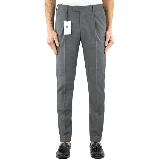 Pantalone PT Torino Master Fit in Fresco Lana Grigio Medio