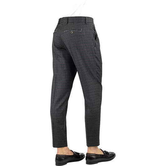 Pantalone PT Torino Rebel Fit Quadretto su Fondo Grigio