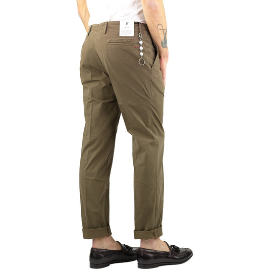 Pantalone PT Torino Worn Out in Cotone Lavato Fango