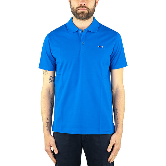 Polo PAUL & SHARK in Cotone Organico Piqué Blu Cobalto