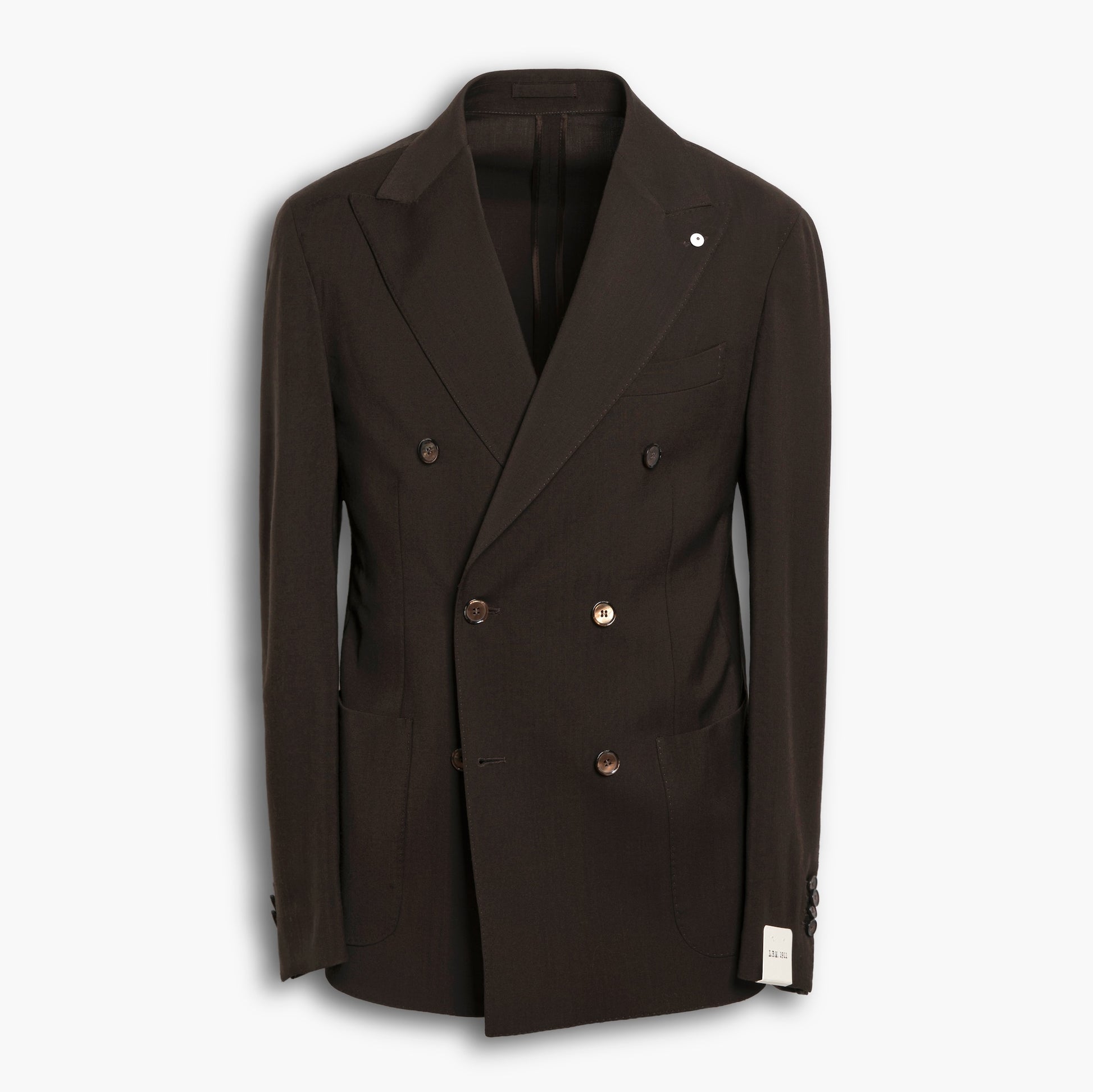 Abito Doppiopetto Uomo LBM 1911 Tom - Fly Art. 64214 Mod. 3686 in Pura Lana Vergine Dark Brown