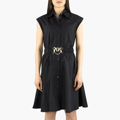 Abito PINKO Anaceta in Popeline di Cotone Nero