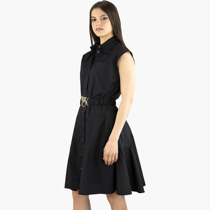 Abito PINKO Anaceta in Popeline di Cotone Nero