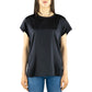 Blusa PINKO Farida Top in Seta Stretch Nera