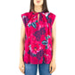 Blusa PINKO Stampa Hibiscus Multicolor Fuxia