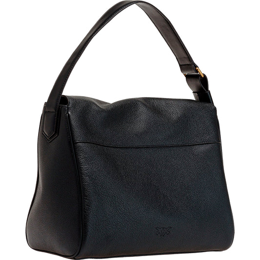 Borsa PINKO Big Leaf Hobo in Pelle Bottolata Nera