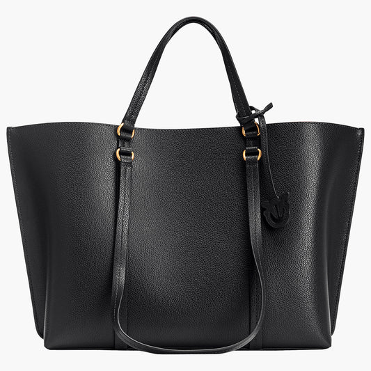 Borsa PINKO Carrie Shopper Big in Pelle Bottolata Nera