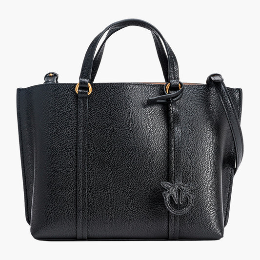 Borsa PINKO Carrie Shopper Classic in Pelle Bottolata Nera