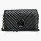 Borsa PINKO Love Click Classic Chevron Color Block Nera