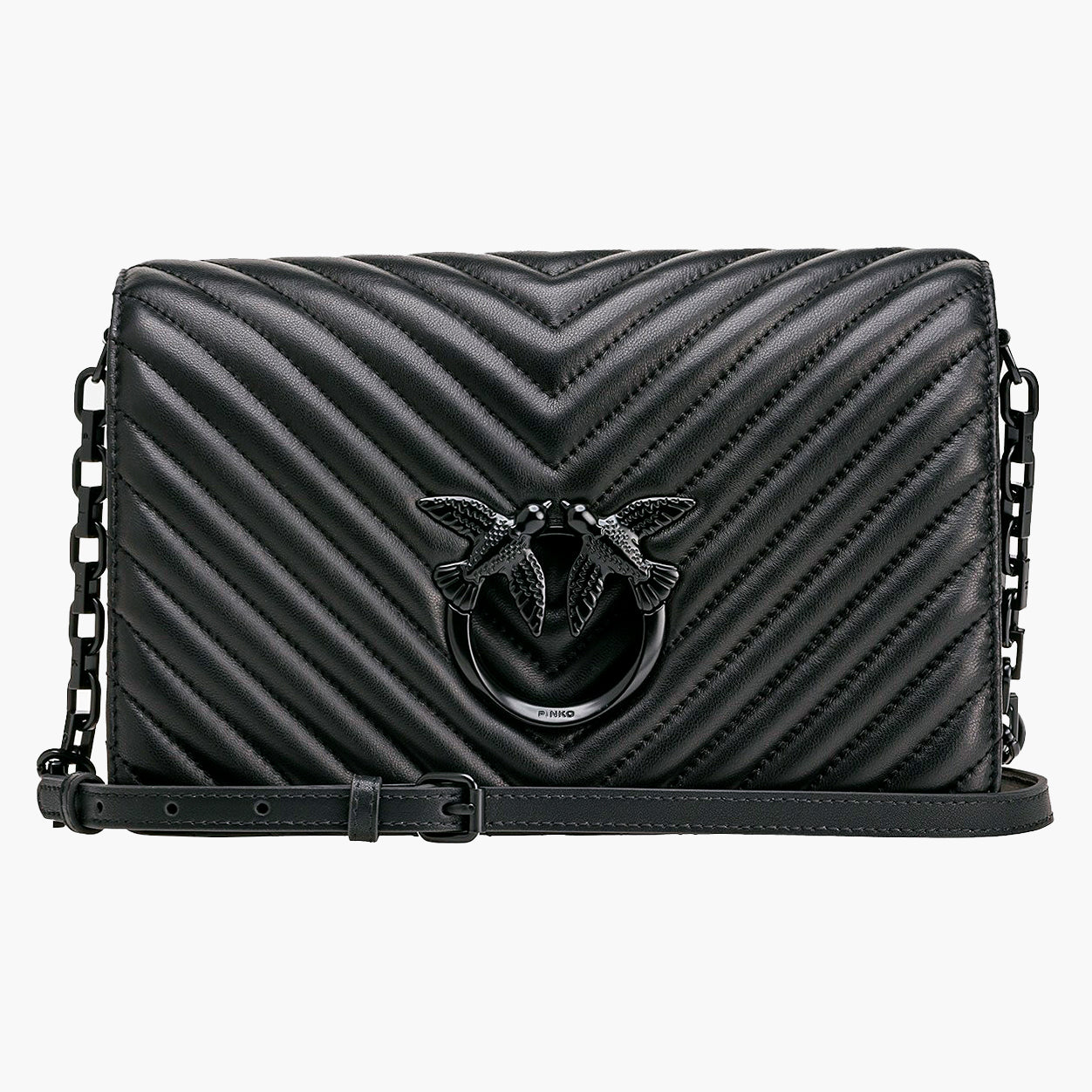 Borsa PINKO Love Click Classic Chevron Color Block Nera