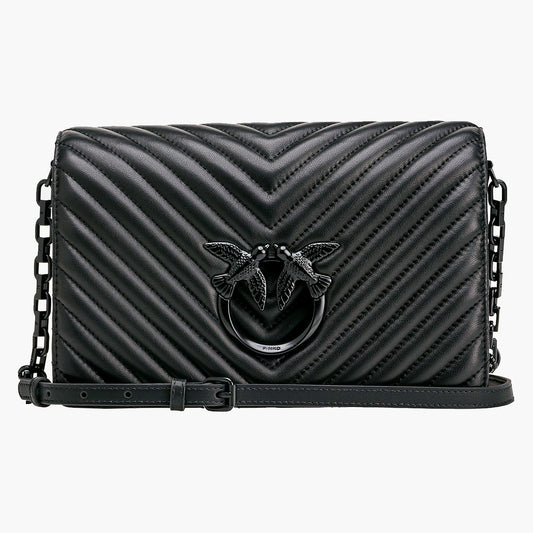 Borsa PINKO Love Click Classic Chevron Color Block Nera