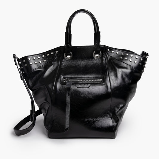 Borsa DONDUP Tote Bag WB288 PL0554D in Pelle Col. 999 Nera con Borchie