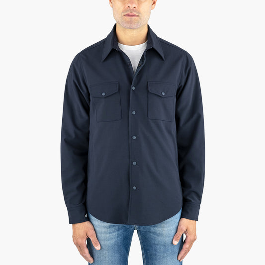 Camicia ASPESI Doppia in Lana Tecnica Imbottita Blu Navy 2B