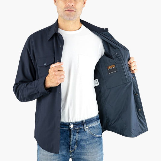 Camicia ASPESI Doppia in Lana Tecnica Imbottita Blu Navy 2BB