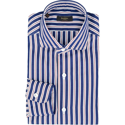 Camicia BARBA Napoli Culto Riga Blu Bianco Rosso