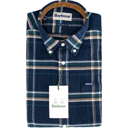 Camicia BARBOUR Ronan Check Shirt su Fondo Blu