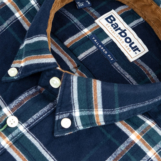 Camicia BARBOUR Ronan Check Shirt su Fondo Blu