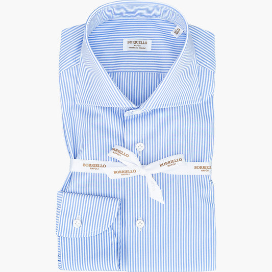 Camicia BORRIELLO Bacchetta Bianco Celeste