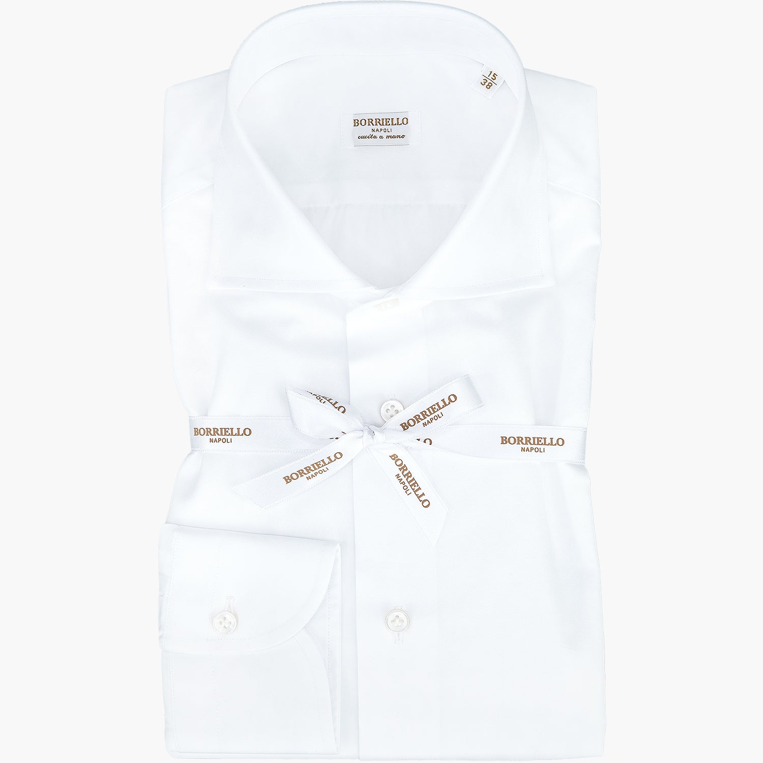 Camicia BORRIELLO in Cotone Twill Bianca