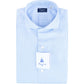 Camicia FINAMORE Milano Micro Pied De Poule Celeste