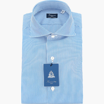Camicia FINAMORE Milano Riga Blu Royal su Fondo Bianco 25