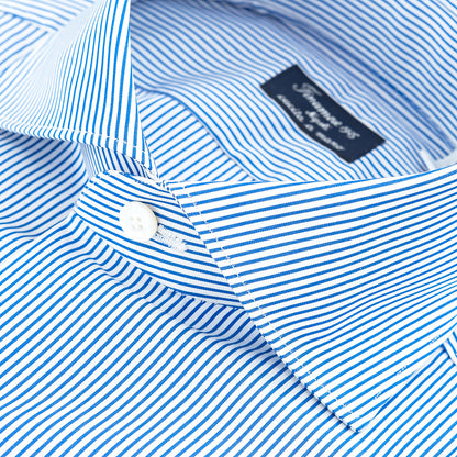 Camicia FINAMORE Milano Riga Blu Royal su Fondo Bianco 25
