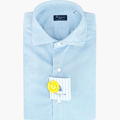 Camicia FINAMORE Milano in Cotone Denim Chiaro