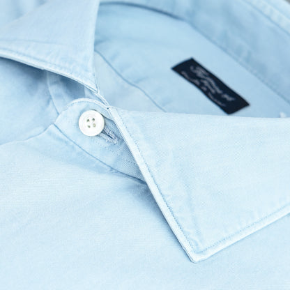 Camicia FINAMORE Milano in Cotone Denim Chiaro