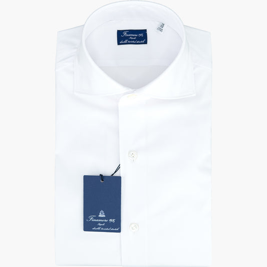 Camicia FINAMORE Milano in Double Twisted Stretch Bianca