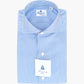 Camicia FINAMORE Milano in Esclusivo Cotone Giza 45 170 a Due Bacchetta Bianco Azzurro