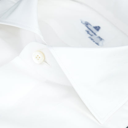 Camicia FINAMORE Milano in Esclusivo Cotone Giza 45 170 a Due Bianca