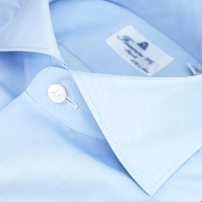 Camicia FINAMORE Milano in Esclusivo Cotone Giza 45 170 a Due Celeste