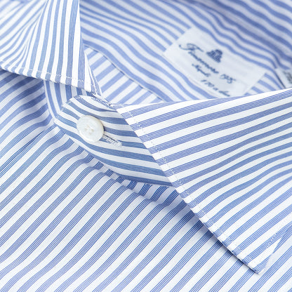 Camicia FINAMORE Milano in Esclusivo Cotone Giza 45 170 a Due Art. 840980 A40142 Righe Bianco Azzurro 2