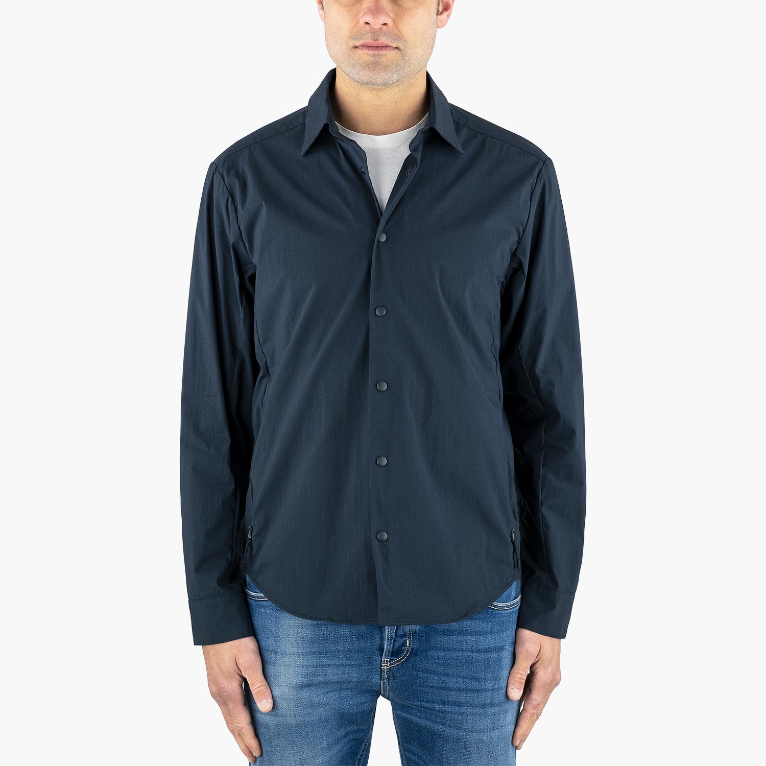Camicia ASPESI Arch in Cotone Tecnico Blu Navy