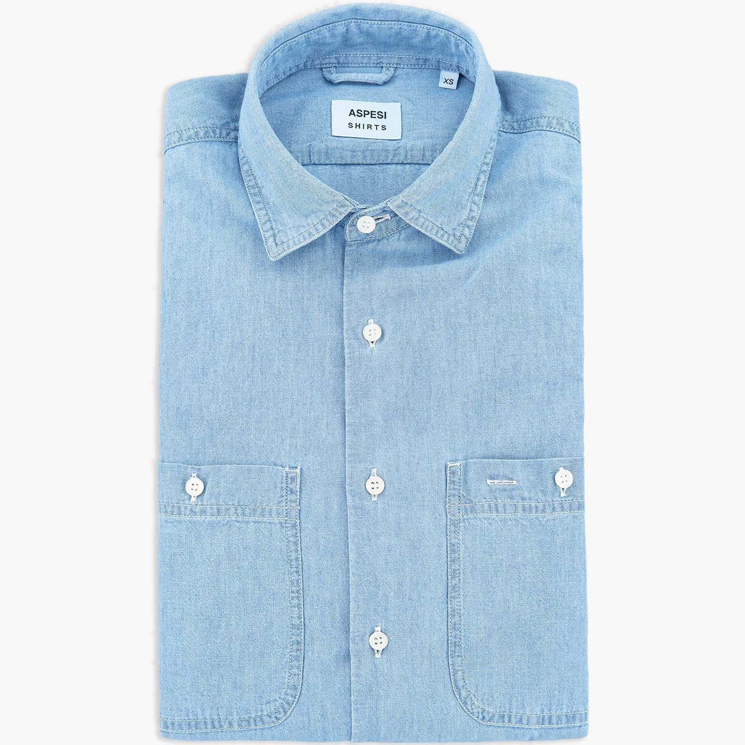 Camicia ASPESI New C Slim in Chambray Giapponese Denim Chiaro