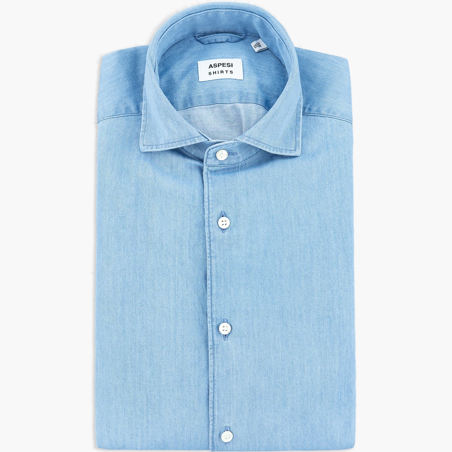 Camicia ASPESI Vic in Chambray Micro Twill Denim Chiaro