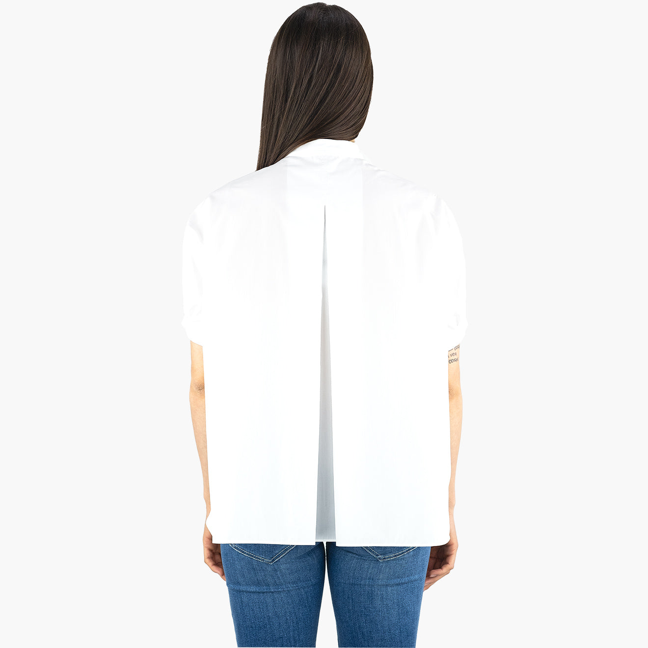 Camicia ASPESI in Popeline di Cotone Collo Coreana Bianca