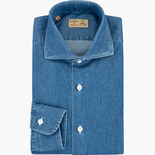 Camicia BARBA Napoli Dandylife Art. P01550252 in Cotone Denim