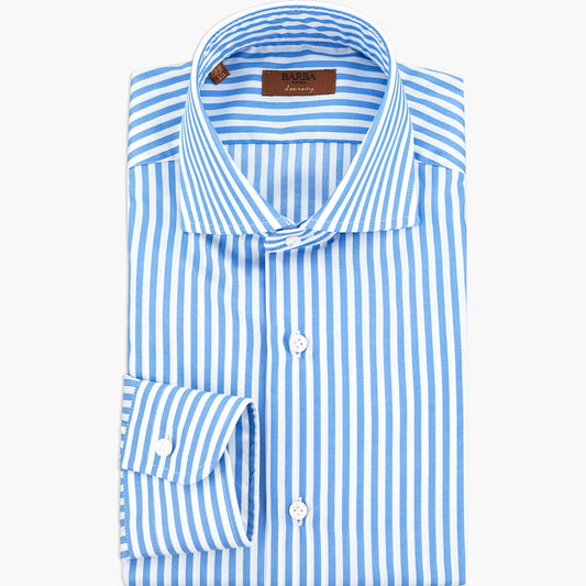 Camicia BARBA Napoli Journey Art. P0150210 in Cotone Righe Bianco Celeste