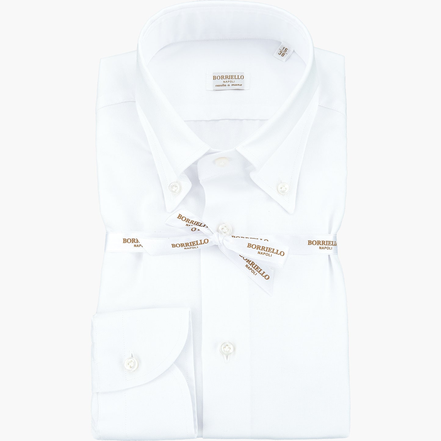 Camicia BORRIELLO Art. 19003/1 Collo Vomero Button Down in Oxford Bianca 25