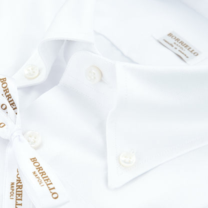 Camicia BORRIELLO Art. 19003/1 Collo Vomero Button Down in Oxford Bianca 2