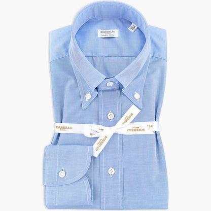 Camicia BORRIELLO Button Down in Oxford Celeste